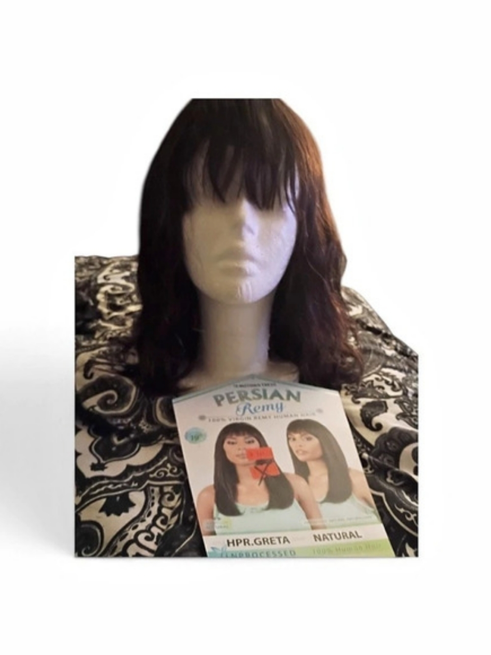 Motown Tress Persian Remy HPR.GRETA Natural Brown Human Hair Wig NWT